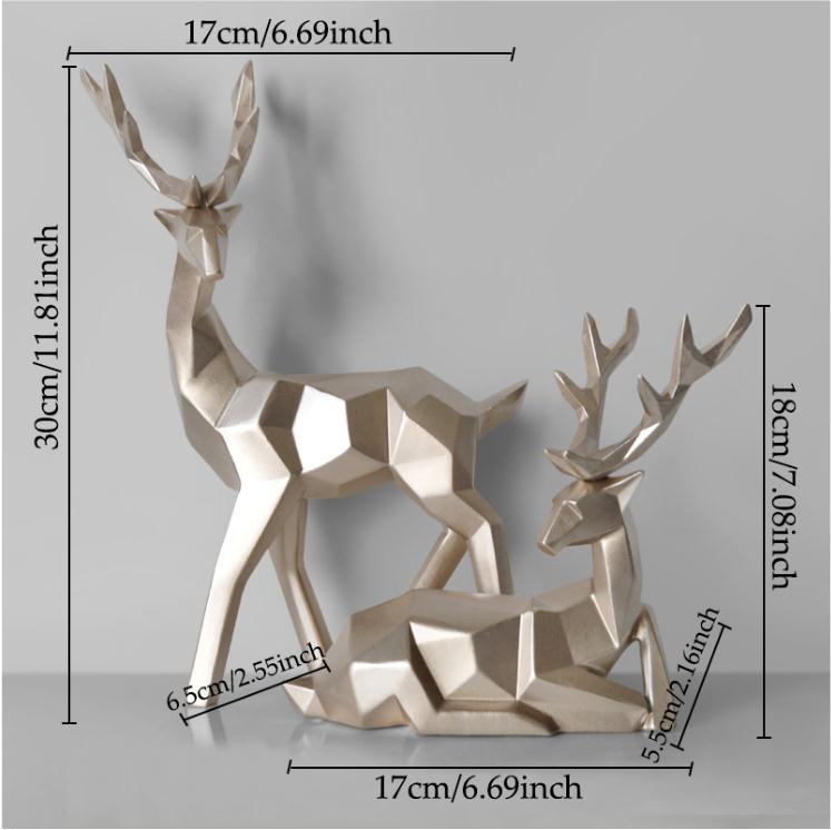 Sculpture de cerfs en résine, statue de cerf, décoration pour la maison, figurines de cerf, décoration moderne, ornement de table