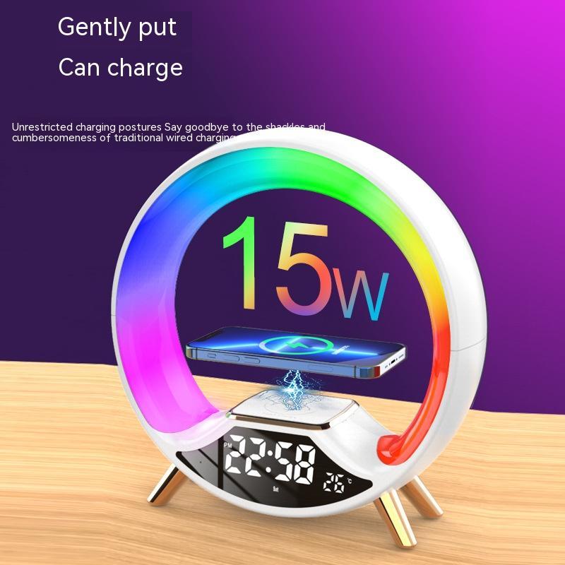 O Light Haut-parleur Bluetooth multifonction 3 en 1 avec chargement sans fil et veilleuse