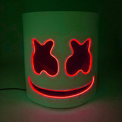 DJ Marshmello Light LED Mask Colorful Neon LED Gloves Halloween Carnival Glow Party Masquerade DIY Glowing Mask Cosplay Décor