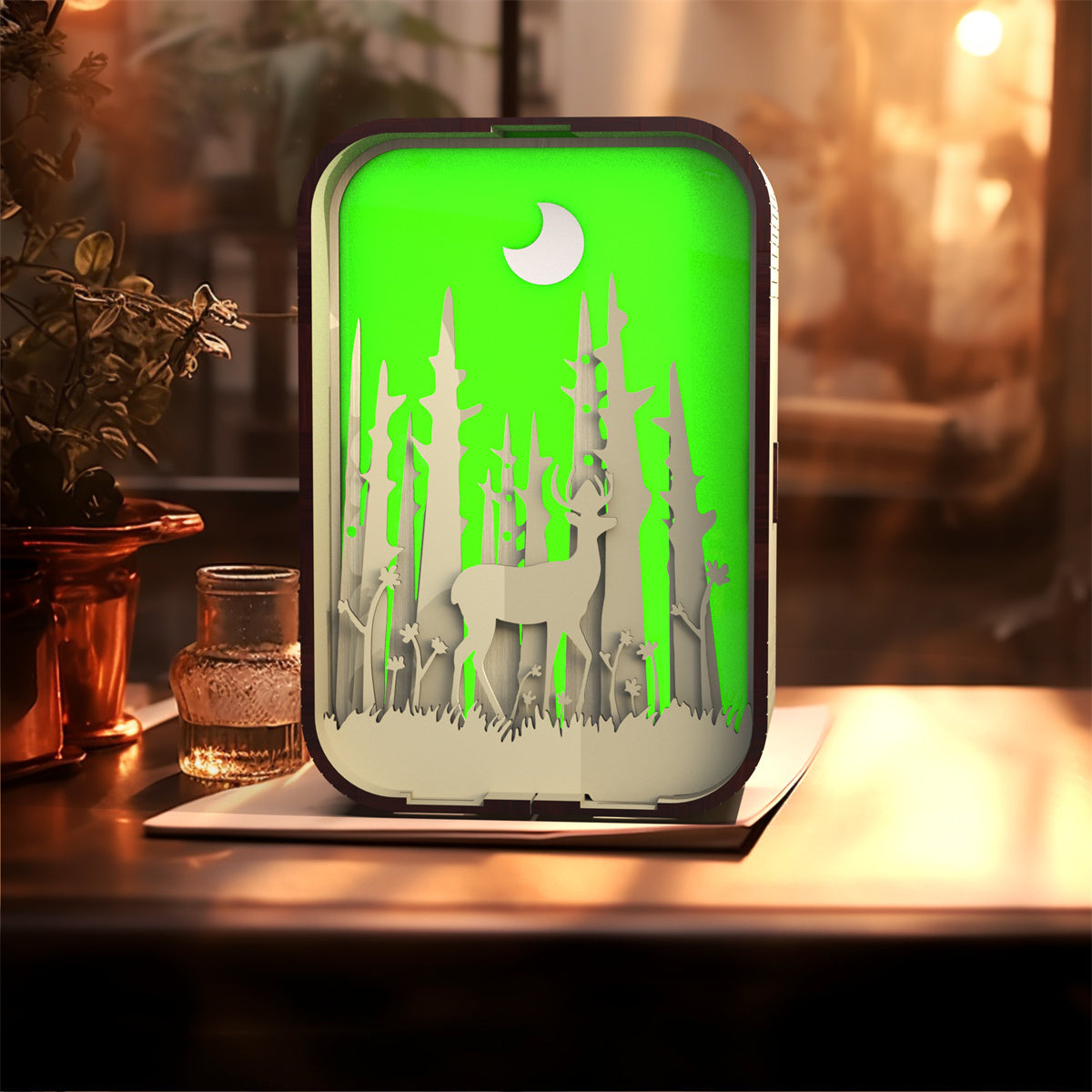 Lampe de chevet en bois sculpté, cadeau créatif, minimaliste, décoration de bureau, cadeau d'anniversaire
