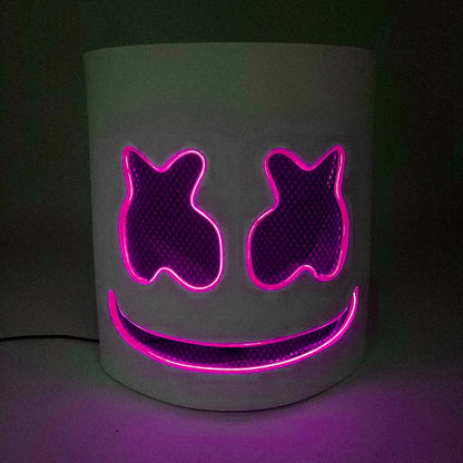 DJ Marshmello Light LED Mask Colorful Neon LED Gloves Halloween Carnival Glow Party Masquerade DIY Glowing Mask Cosplay Décor