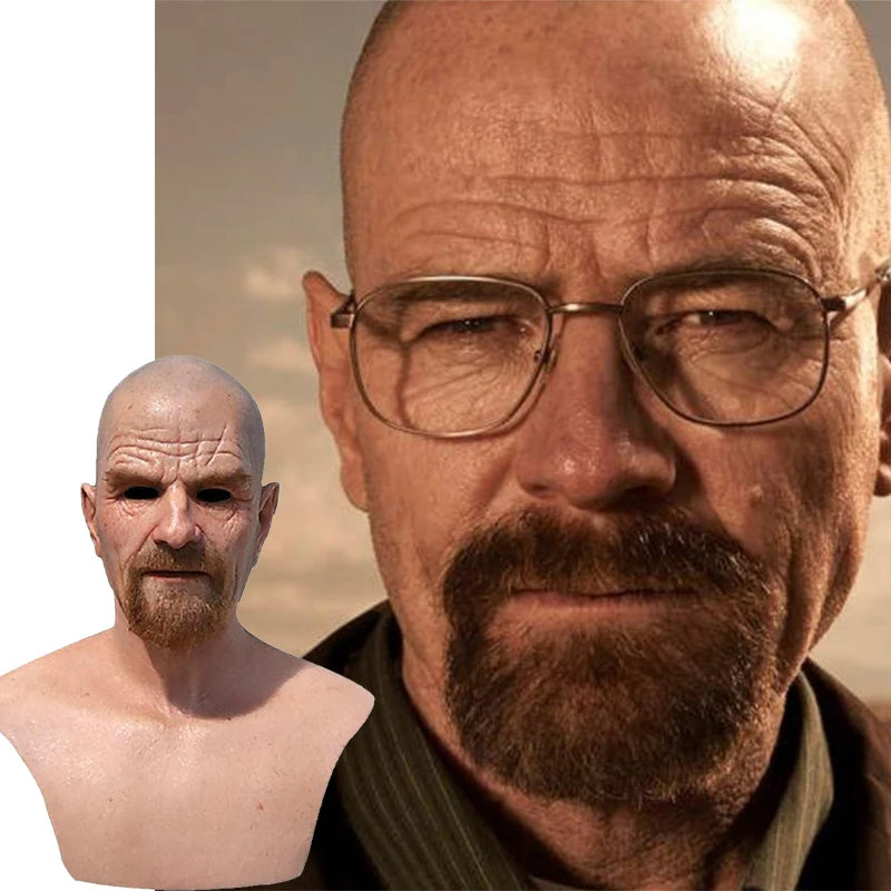Hot Bald Old Man Headgear Realistic Grandpa Mask Latex Head Cover For Halloween Party Cosplay Props Mask Masquerade Party Décor