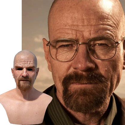 Hot Bald Old Man Headgear Realistic Grandpa Mask Latex Head Cover For Halloween Party Cosplay Props Mask Masquerade Party Décor
