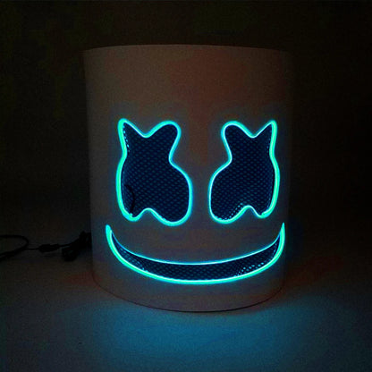 DJ Marshmello Light LED Mask Colorful Neon LED Gloves Halloween Carnival Glow Party Masquerade DIY Glowing Mask Cosplay Décor