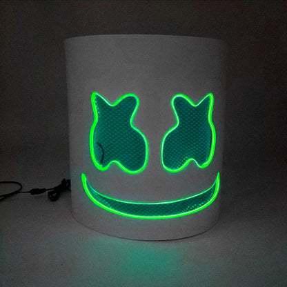 DJ Marshmello Light LED Mask Colorful Neon LED Gloves Halloween Carnival Glow Party Masquerade DIY Glowing Mask Cosplay Décor
