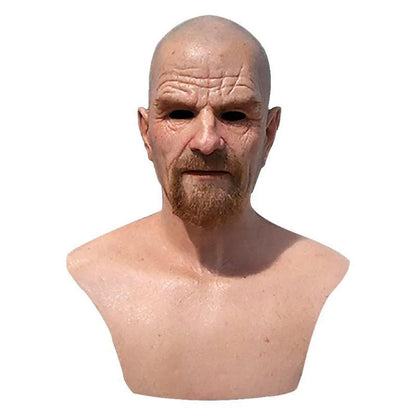 Hot Bald Old Man Headgear Realistic Grandpa Mask Latex Head Cover For Halloween Party Cosplay Props Mask Masquerade Party Décor