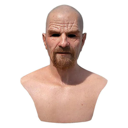 Hot Bald Old Man Headgear Realistic Grandpa Mask Latex Head Cover For Halloween Party Cosplay Props Mask Masquerade Party Décor