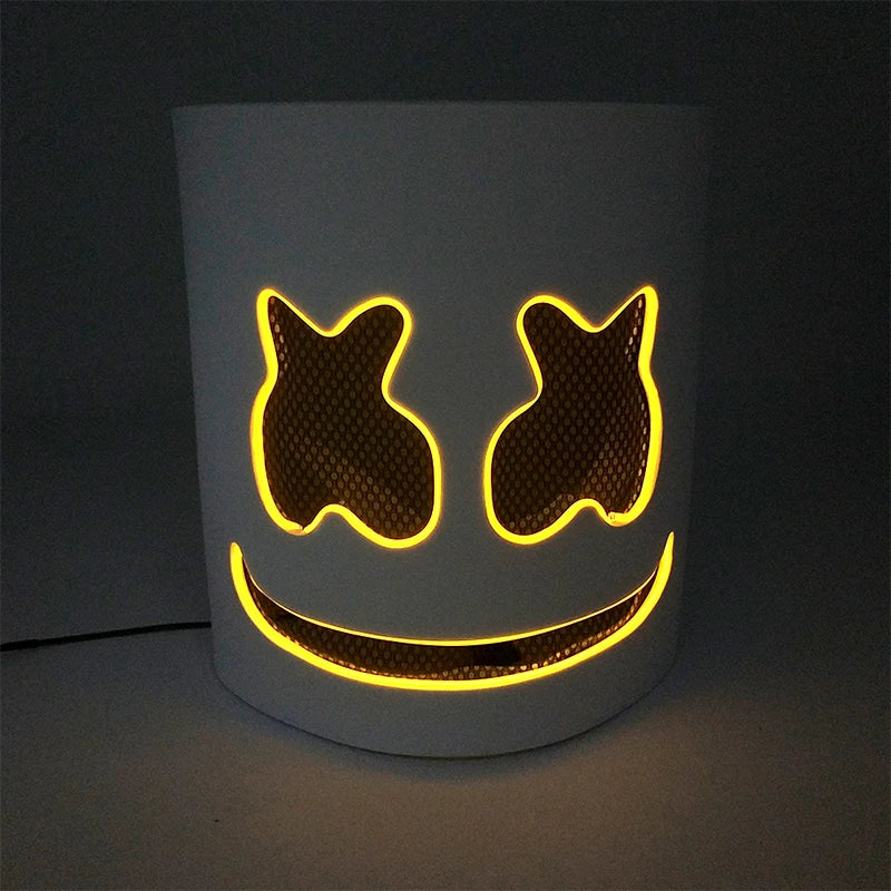 DJ Marshmello Light LED Mask Colorful Neon LED Gloves Halloween Carnival Glow Party Masquerade DIY Glowing Mask Cosplay Décor
