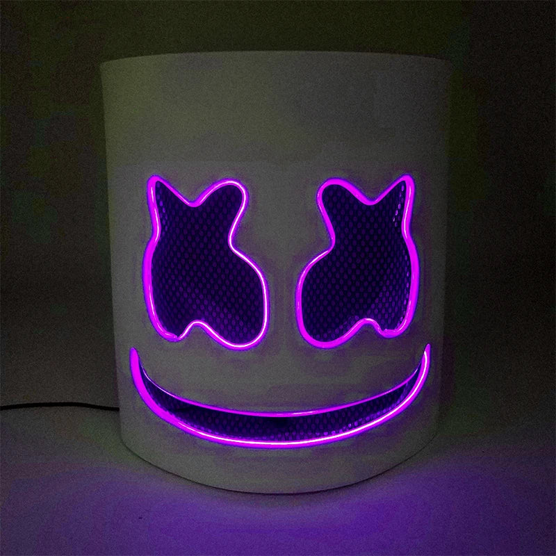 DJ Marshmello Light LED Mask Colorful Neon LED Gloves Halloween Carnival Glow Party Masquerade DIY Glowing Mask Cosplay Décor