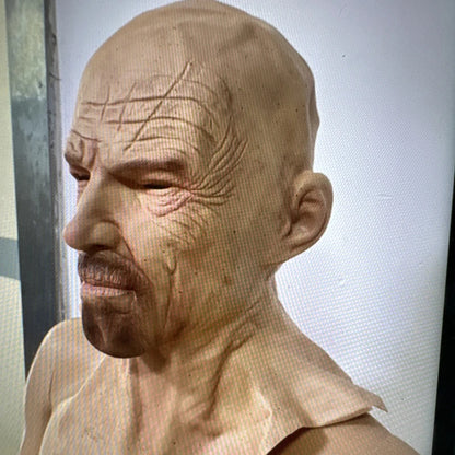 Hot Bald Old Man Headgear Realistic Grandpa Mask Latex Head Cover For Halloween Party Cosplay Props Mask Masquerade Party Décor