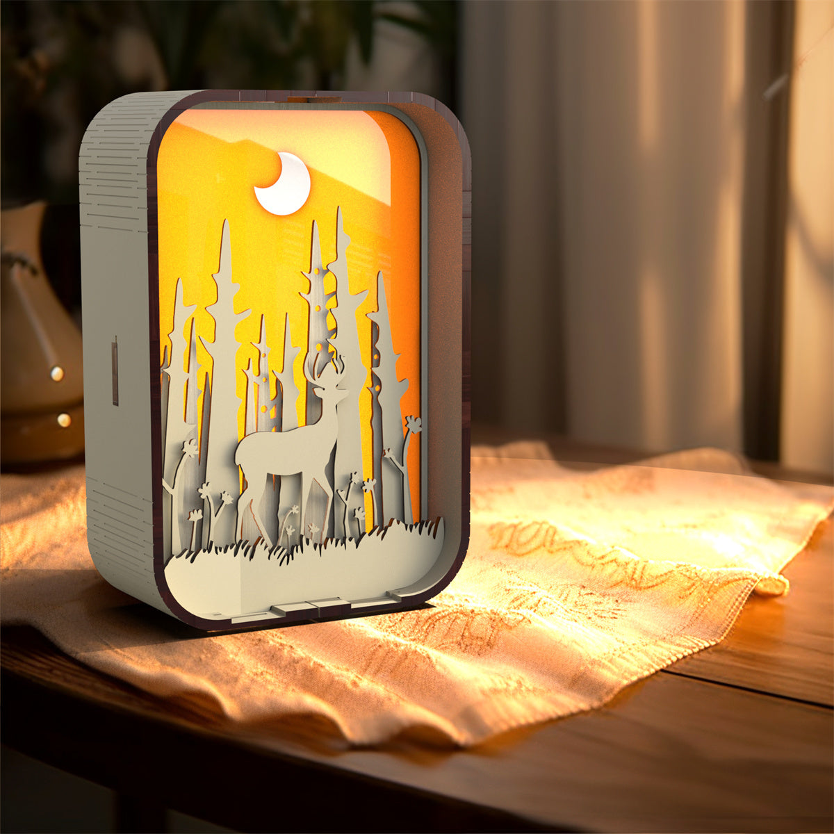 Lampe de chevet en bois sculpté, cadeau créatif, minimaliste, décoration de bureau, cadeau d'anniversaire