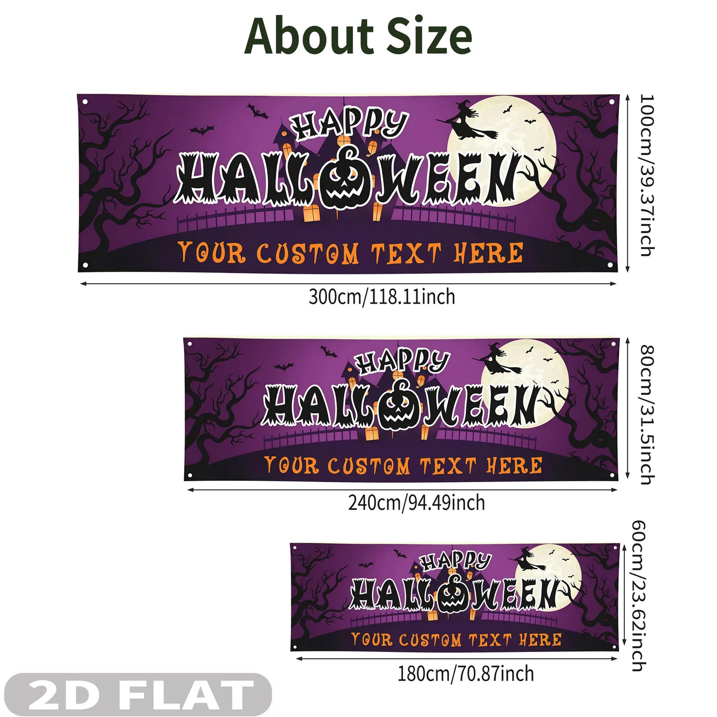 1pc Personalized Purple Happy Halloween Banner, Custom with Any Text, Ideal for Indoor/Outdoor Garden, Fence, Yard Decorations