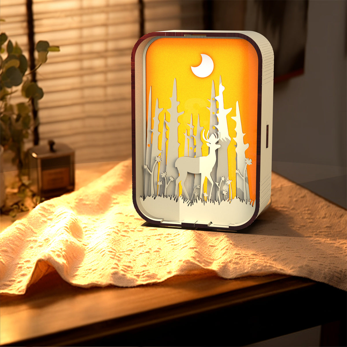 Lampe de chevet en bois sculpté, cadeau créatif, minimaliste, décoration de bureau, cadeau d'anniversaire