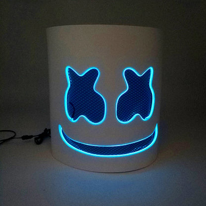 DJ Marshmello Light LED Mask Colorful Neon LED Gloves Halloween Carnival Glow Party Masquerade DIY Glowing Mask Cosplay Décor