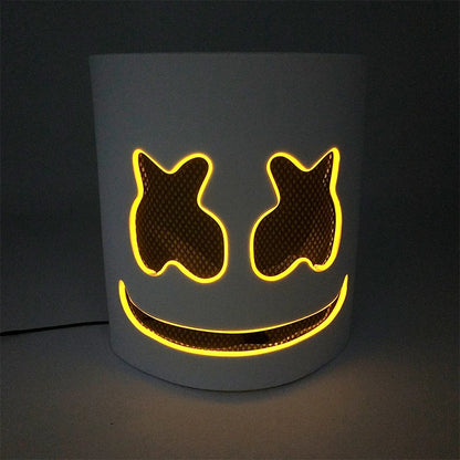 DJ Marshmello Light LED Mask Colorful Neon LED Gloves Halloween Carnival Glow Party Masquerade DIY Glowing Mask Cosplay Décor