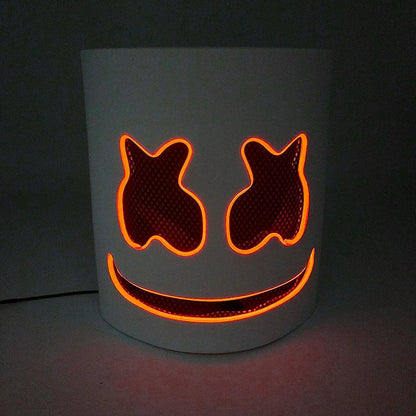 DJ Marshmello Light LED Mask Colorful Neon LED Gloves Halloween Carnival Glow Party Masquerade DIY Glowing Mask Cosplay Décor
