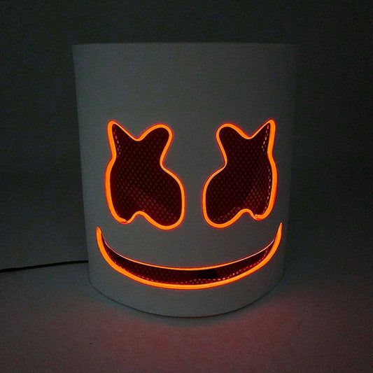 DJ Marshmello Light LED Mask Colorful Neon LED Gloves Halloween Carnival Glow Party Masquerade DIY Glowing Mask Cosplay Décor
