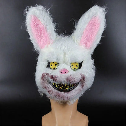 Horror Ghost Bear Bloody White Bunny Rabbit Halloween Mask Adult Mask Headgear Killer Masque
