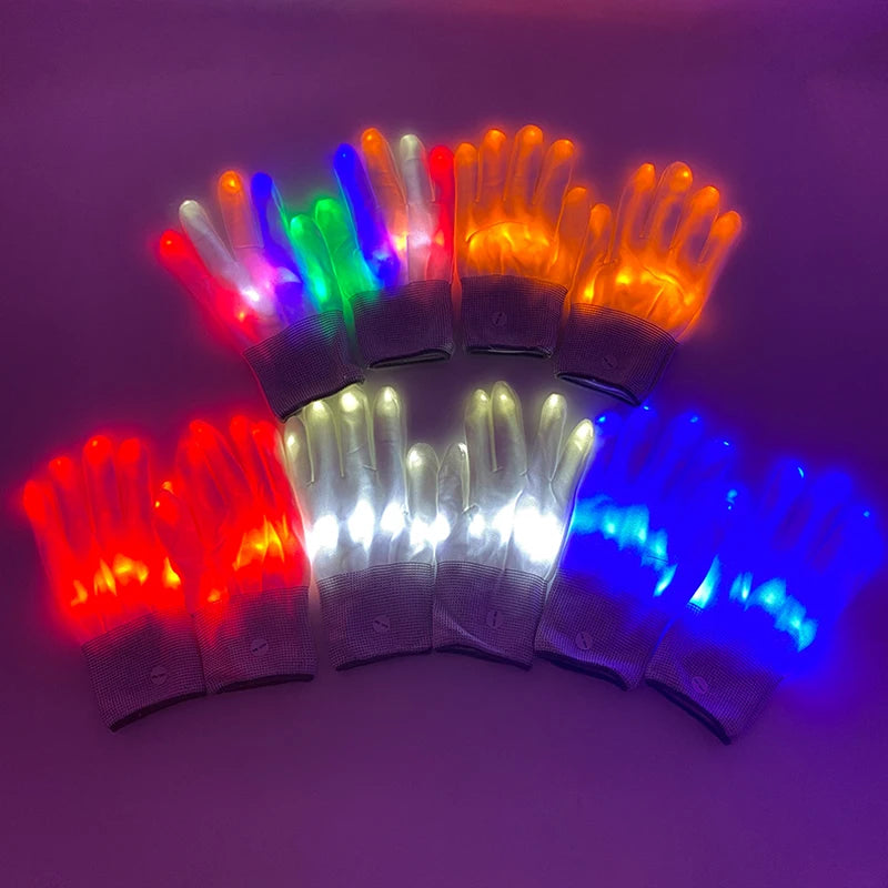 DJ Marshmello Light LED Mask Colorful Neon LED Gloves Halloween Carnival Glow Party Masquerade DIY Glowing Mask Cosplay Décor